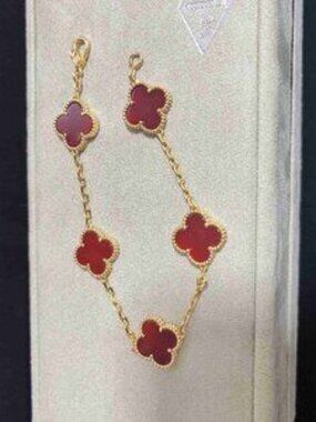 Vintage Alhambra Carnelian Bracelet VCA 18k Gold
